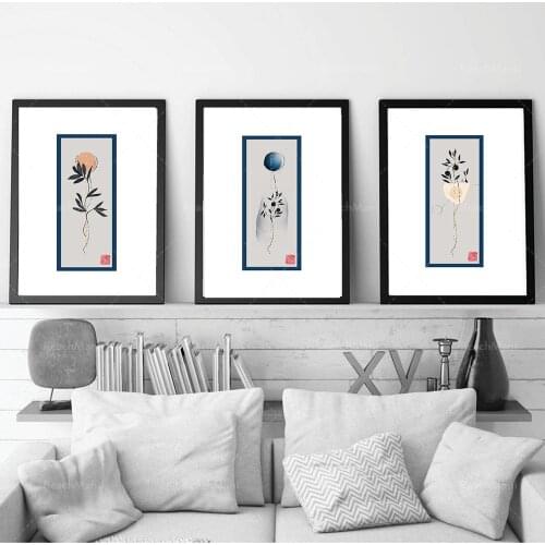 Fine art set 3 piece set minimalist Japanese art minimalist wall art gift bed art meditation room wabi sabi Feng Shui decoration