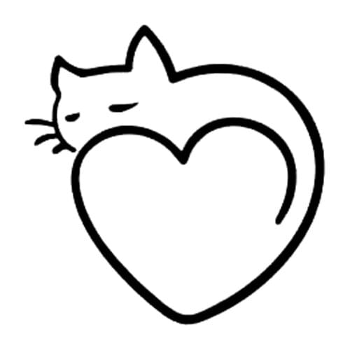 LLY-1135 Heart-shaped Cat Car Sticker Creative Simple Auto Accessories Decal PVC Auto Fuel Tank Cap Decoration Waterproof Decals