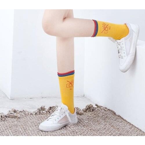 Wholeselling cartoon long socks cotton adults socks average size 7 pairs/lot