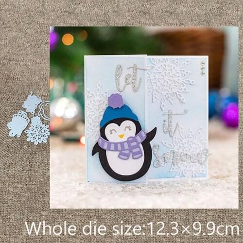 New Design Craft Metal die cuts Cutting Die Snowflake penguin let it snow scrapbooking Album Paper Card Craft Embossing die cuts