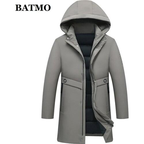 BATMO 2019 new arrival winter high quality hooded parkas men,mens green hooded jackets men,M1905