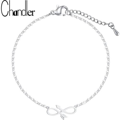 Chandler Stainless Steel Infinity Charm With Arrow Bracelet & bangle Adjustable For Women Personalize Jewelry Best Friends Gift