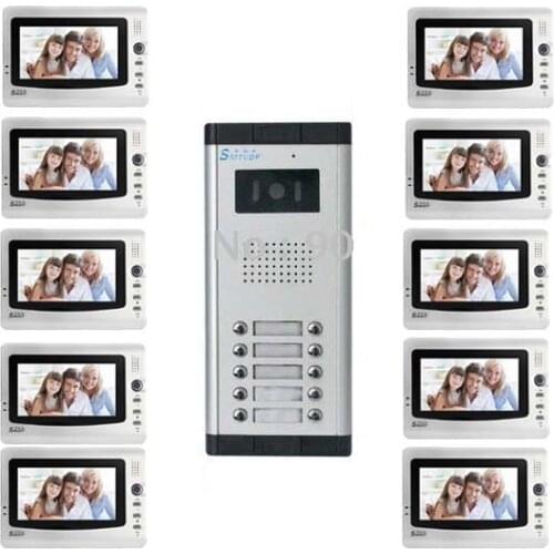 XinSiLu Promotion price New 7"Video door phone/intercom system with HD waterproof camera ,night vision for 10-apartments