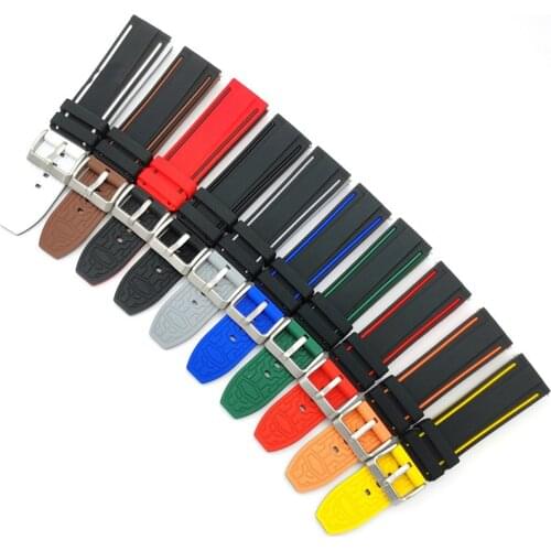 20mm 22mm 24mm Silicone Sport Strap Double Color Quick Release Waterproof Men Rubber Replacement Belt Band Watch Accessories