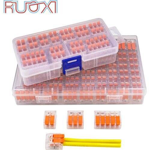 Wire Connector Splitter Boxed Compact Quick Terminal Block 0.5-6mm Soft And Hard Wire Available Porous Bit Set Combination