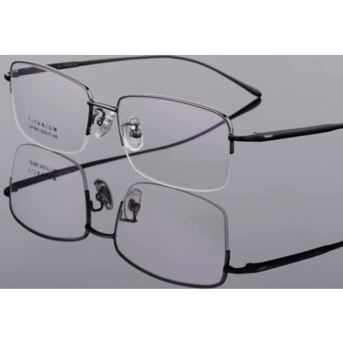 Titanium Glasses Half Frame Glasses Frame Pure Titanium Glasses Frame Business Men Glasses Myopia Prescription Glasses 55-17-142