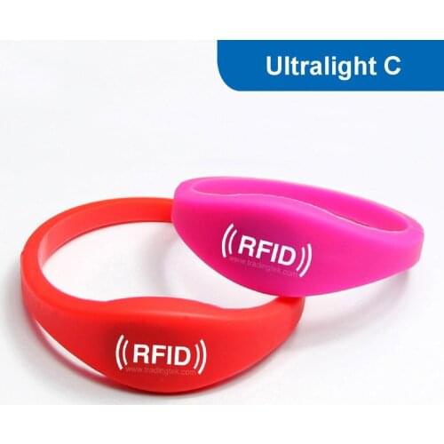 WB03 Silicone RFID Wristband for Access Control NFC Bracelet ISO14443A 13.56MHz with ULTRALIGHT C Chip