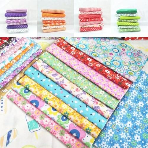 100% Cotton Fabric Floral Printed Cloth Sheets Home Textile Patches DIY Crafts Supplies Handmade Dress Material 25*25cm 7pcs/lot