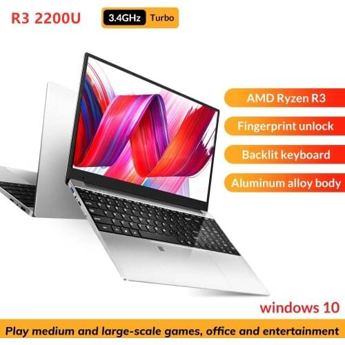 2021 High 3.4G AMD Ryzen 3 2200U Laptop 15.6 Inch IPS Screen Windows 10 Notebook Gaming Laptops 8G/16G DDR4 128 256 512 1T SSD