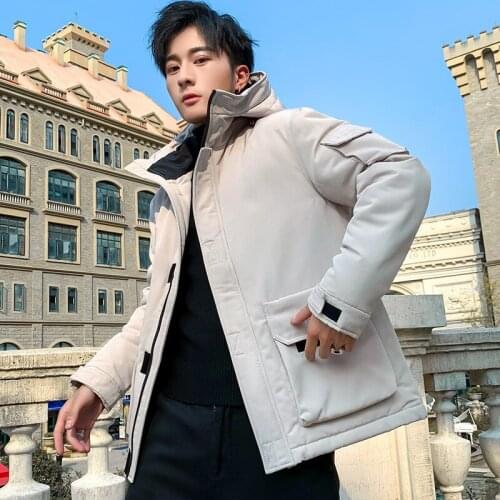 2021 Winter Fashion Trend Mens Cotton-Padded Coat Youth New Thick down Cotton Coat