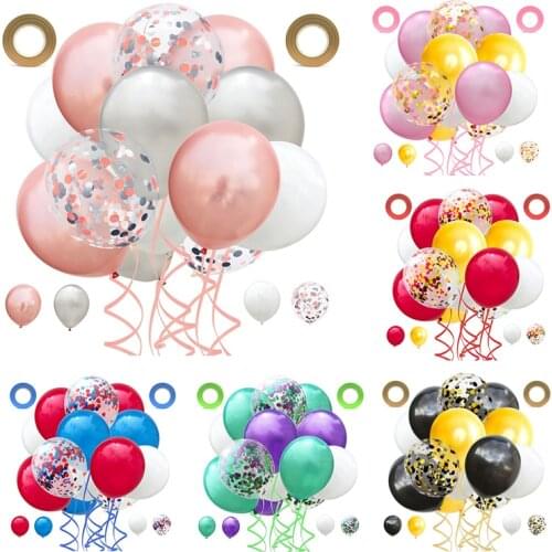 32pcs Rose Gold Latex Confetti Balloon Birthday Party Decortion Adult/Kids Balloons Wedding Decor Helium Ballons Baby Shower Boy