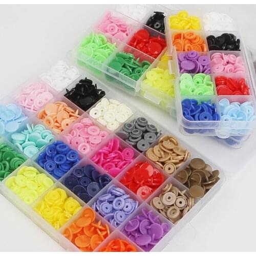 80-240set Craft Fastener 12mm No-Sew Resin T5 Snaps Buttons With Storage Box Tool Clamps Press Pliers For Cloth Sliders Buckle