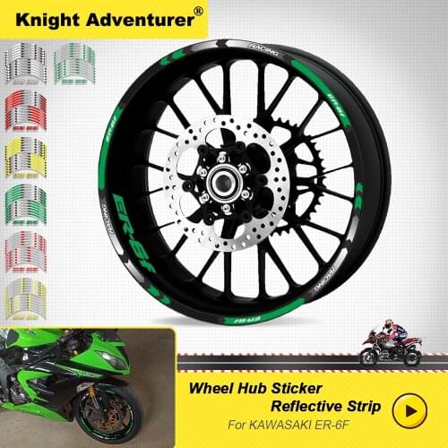 Motorcycle decal Outer wheel rim stickers tire film border reflective decals decoration sticker For Kawasaki ER-6F ER6F er6f