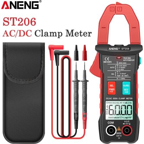 ANENG ST206 Digital Multimeter Clamp Meter 6000 counts True RMS Amp DC/AC Current Clamp measure dc amperimetro tester voltmeter