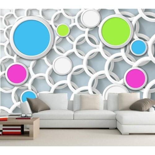 Custom large murals papel de parede,3D circle videowall TV background living room sofa wall bedroom photo mural wallpaper