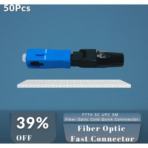 50 PCS FTTH SC UPC Fast Connector SM Cold Fiber Optic Quick Connnector