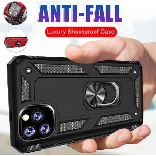 Luxury Armor Magnetic Metal Ring Shockproof Case For iPhone 11 12 13 Pro Max Xs XR X 8 7 6s 6 Plus Soft TPU Bumper Back Cover