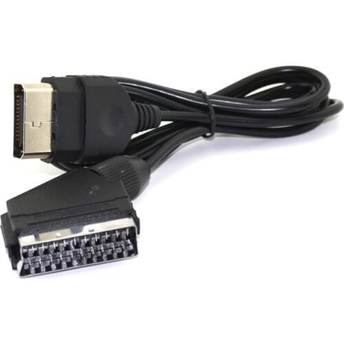 FZQWEG Black 1.8M/6FT 24Pin RGB Scart AV Cable Lead Audio Video Connector for XBOX Classic console