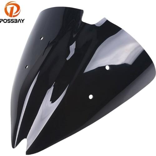 POSSBAY Motorcycle Windshield Deflectors for Kawasaki Z1000 2007 2008 2009 Scooter Windscreen Double Bubble Wind Deflectors
