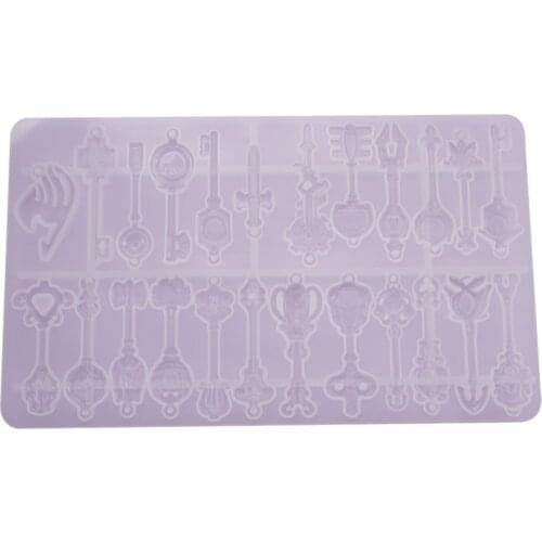 DIY Key Resin Mould Crystal Epoxy Mold Whole Board Key Collection Pendant Ornaments Decoration Silicone Mold