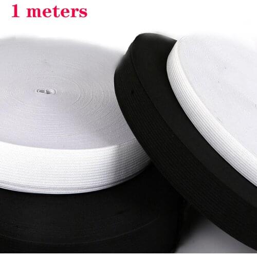 10-50mm White Black Elastic Band Nylon Webbing Spandex Ribbon Garment Trousers Hair Tie Sewing Garment Accessories 1 meters
