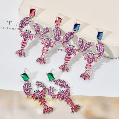 European and American fashion high-end crayfish zircon, glass and rhinestones mixed earrings for women/girls, beautiful earrings