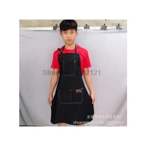 By dhl or ems 100pcs Apron Salon Hairdressing Cutting Barber Cape Professional Hair Cut Dyeing Cloth Cape Black Jean Haircut hot