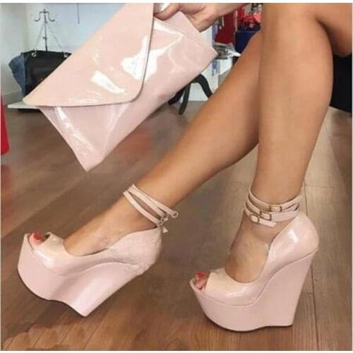 GOOF LORON Sexy wedge sandals, womens fashion heels, spring/summer/fall parties, 16cm wedge shoes