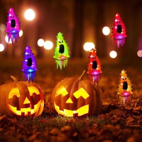 Halloween LED Luminous Glowing Witch Hat Children Toy Ghost Face Witch Hat Cosplay Props for Garden Trees Living Room