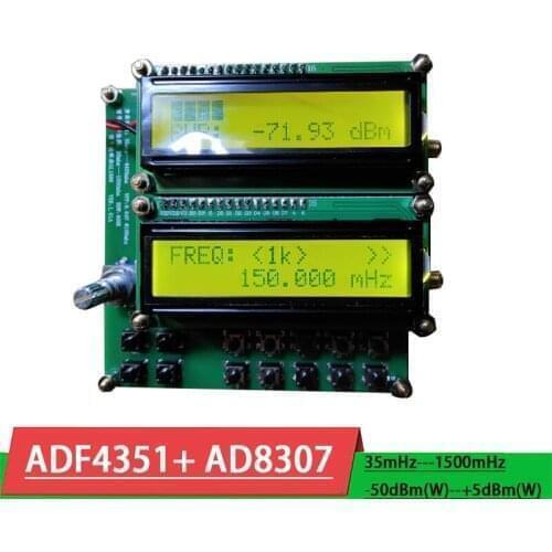 Signal power meter ADF4351 VFO source + AD8307 frequency : 35mHz-1500mHz power : -50dBm(W)-+5dBm(W)