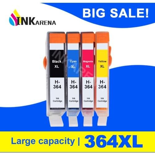 INKARENA 364XL Full Ink Cartridges Replacement for HP 364 XL Cartridge Deskjet 3070A 5510 6510 B209a C510a C309a Printer