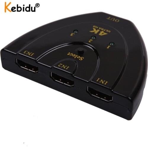 3 Port 4K x 2K HDMI-compatible Switcher Box 1080P 3D 4K Switcher HDMI-compatible Splitter 3 In 1 Out Hub For DVD HDTV Xbox PS4