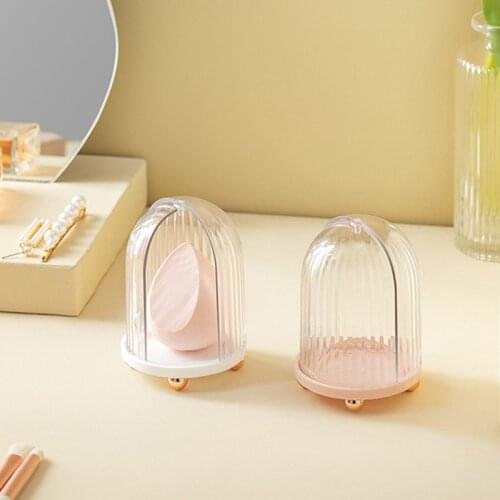 Cosmetics Makeup Storage Box With Cover Dust-proof Portable Storage Boxes Home Organizer Powder Venelet Table Rotating Case