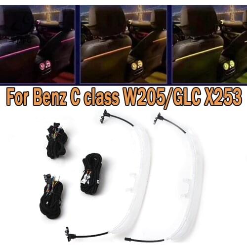PMFC Ambient Light Rear Seat Light Backrest Luminous Light Modified 64 Colour For Mercedes Benz C Class W205 GLC X253