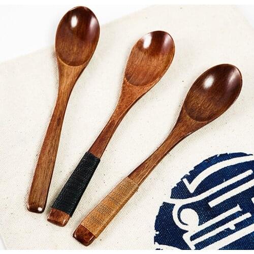 Hot New 1pc Long Spoons Wooden Korean Style 10.9 inches 100% Natural Wood Long Handle Round Spoons for Soup Cooking Mixing Stirr