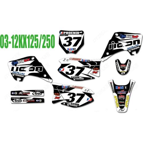 Motocross GRAPHICS DECALS STICKERS kits For Kawasaki KX125 KX250 KX 125 KX 250 2003 2004 2005 2006 2007 2008 2009 2010 2011 2012