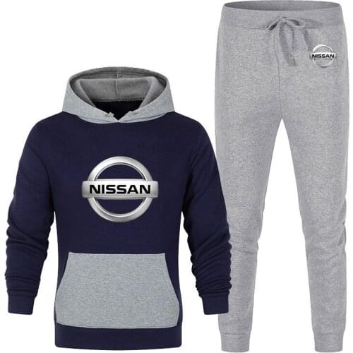 2021 Mens Classic Nissan Printing Set Harajuku Man Hedging Hoodie Sport Suits Hip Hop Male Hoodies Motorcycle Men Sweatpant Set