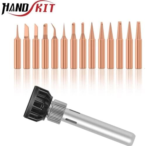 15 Pcs Soldering Iron Tips Pure Copper Solder Iron Tip 900M Tip for Soldering Rework Station for 936, 937, 938, 969, 858