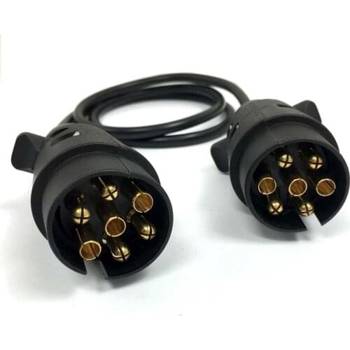 New Arrival Black 12V Trailer 7 Pins Plug Cable Adapter Car Accessories Wiring Connector Signal Light Round Tester Plug Socket