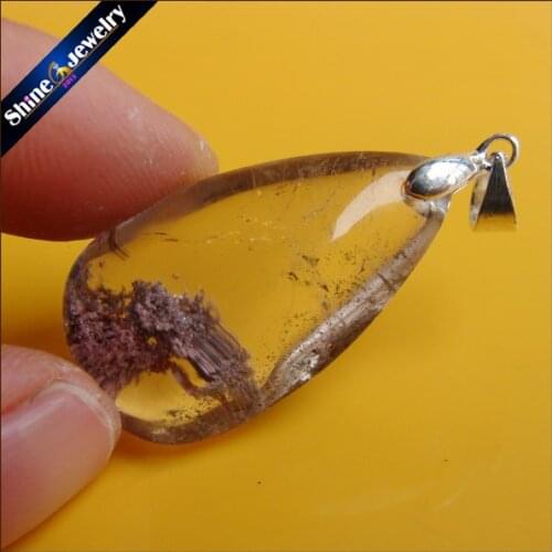 Natural Stone Ghost Phantom Quartz Men Necklace Pendant Wholesale Garden Healing Crystals Choker Beads for Jewelry Making IS750