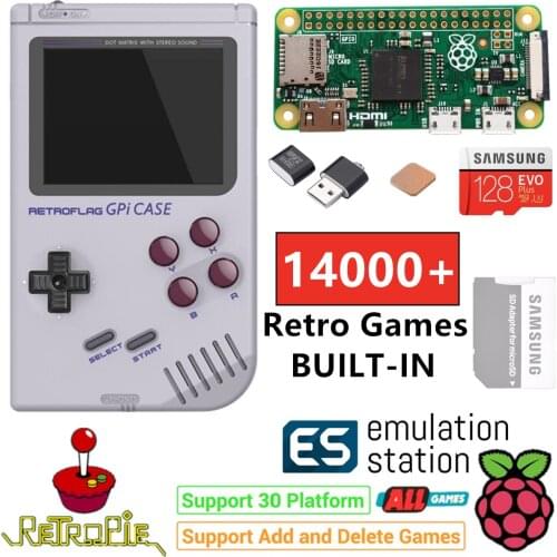 Raspberry Pi Zero Handheld Game Console GPi Case Safe Shutdown 128GB 14000+ Games Customized ES Retropie Emulation Game Station