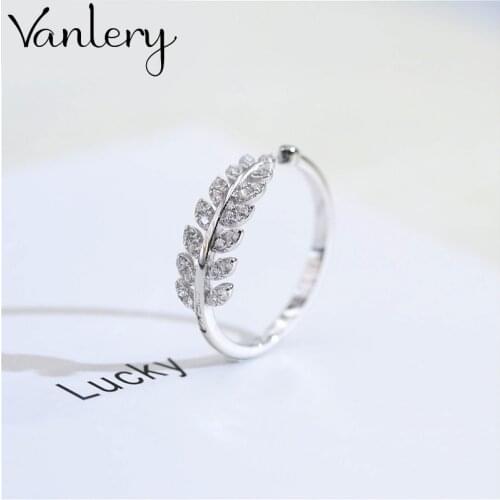 Romantic Charming Open Zircon Leaf Ring for Women Vintage Boho Party Rings Gothic Punk Jewelry Gifts for Girls