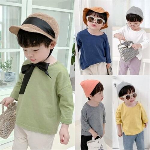1 2 3 4 5 6 Years Boys Shirts Korean Casual Candy Color Long Sleeve Tops For Boy Kids Clothes Spring Autumn Toddler Baby Shirts