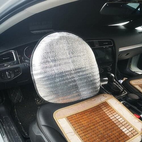 Sun Protection Visor Automotive Aluminum Foil Thicken Cover Car Accessories Wheel Sunshade Foldable Shield Reflective Steer B2X7