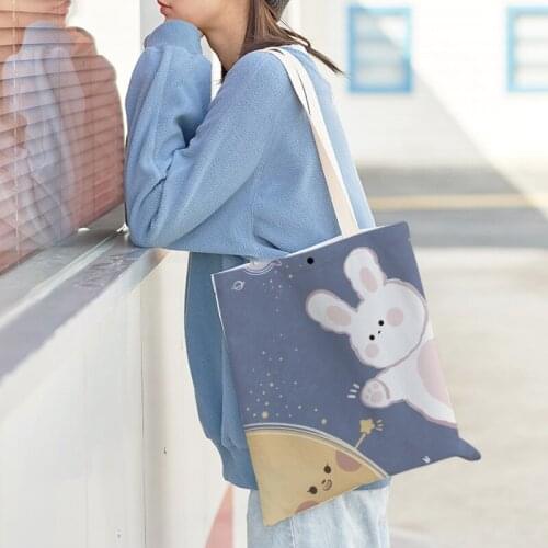New Space Rabbit Shoulder Bag Women Casual Tote Bag Women Large-capacity Shopper Bag Ladies Handbag Canvas Bag Bolsa Feminina
