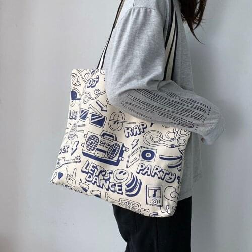 Women Top-handle Bags New Retro Shoulder Portable Canvas Bag Capacity Bolso Mujer Handbags