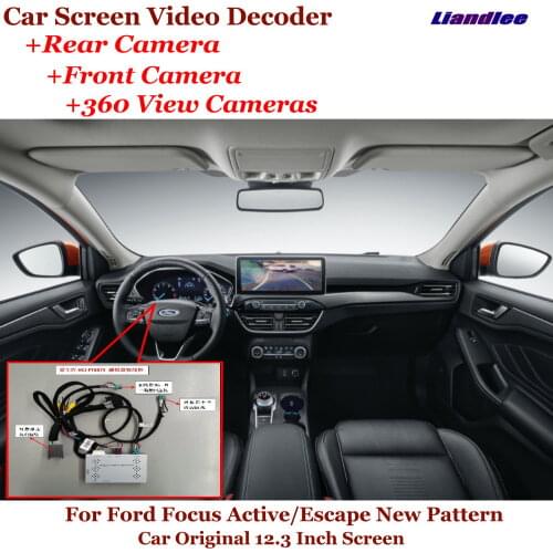 DVR Reverse Image Decoder Rearview Front 360 Camera Car Original 12.3 Inch Screen Upgrade For Ford New Focus Active/Escape