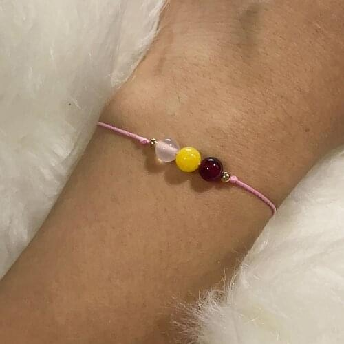 Bracelet for Women 6mm Carnelian Natural Stones Gold Plated Beads Decoration Jewlery Friendship Original Gifts Pink Bracelets
