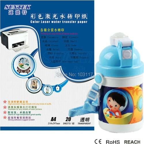 10pcs/lot) Laser Water Slide Decal Paper Glass Transparent Paper for Children kettle