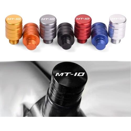 2Pcs MT10 Logo Motorcycle CNC M10*1.25 Mirror Hole Plug Screw Bolts Covers Caps Clockwise Screw For Yamaha MT-10 MT 10 2016-2021